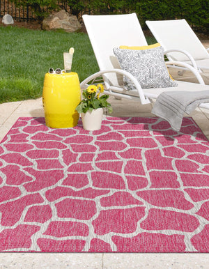 Magenta 2' x 3' 1 Outdoor Safari Rectangle Area Rug Weather Resistant for Patio, Deck, Terrace, Balcony, Porch Animal Print Wildlife Nature Carpet for Sale at Rug Engine