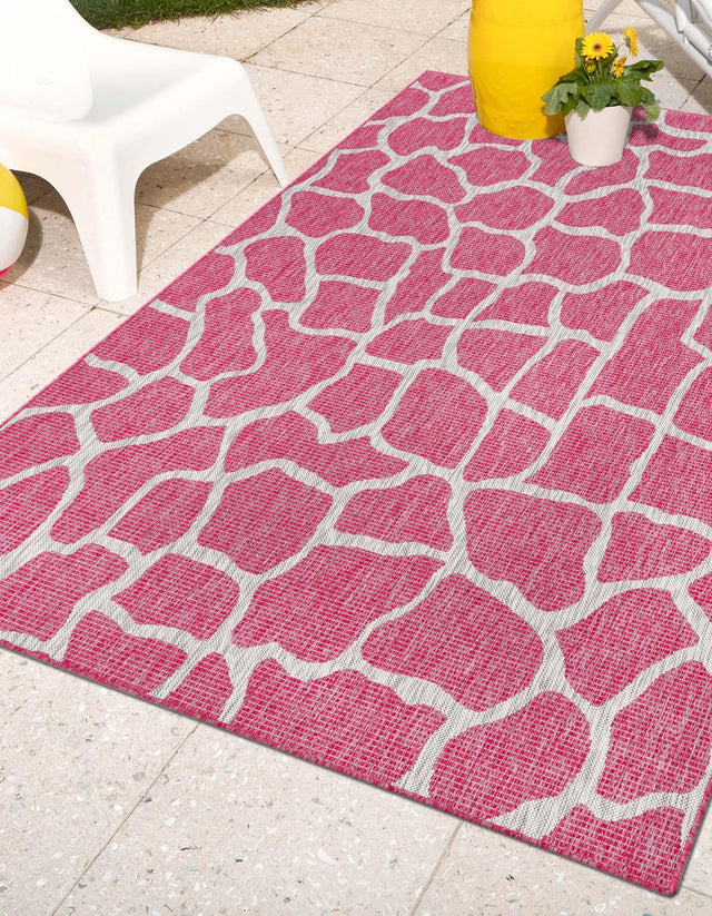 Magenta 5' 3 x 8' Outdoor Safari Rectangle Area Rug Weather Resistant for Patio, Deck, Terrace, Balcony, Porch Animal Print Wildlife Nature Carpet for Sale at Rug Engine