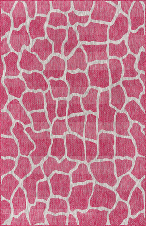 Magenta 5' 3 x 8' Outdoor Safari Rectangle Area Rug Weather Resistant for Patio, Deck, Terrace, Balcony, Porch Animal Print Wildlife Nature Carpet for Sale at Rug Engine