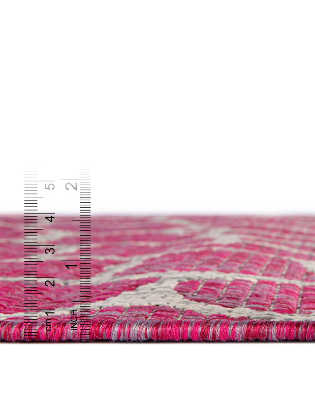 Magenta 4' 1 x 4' 1 Outdoor Safari Round Area Rug Weather Resistant for Patio, Deck, Terrace, Balcony, Porch Animal Print Wildlife Nature Carpet for Sale at Rug Engine