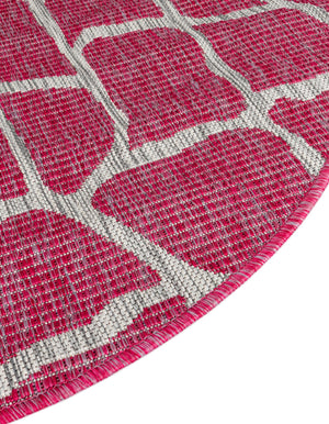 Magenta 4' 1 x 4' 1 Outdoor Safari Round Area Rug Weather Resistant for Patio, Deck, Terrace, Balcony, Porch Animal Print Wildlife Nature Carpet for Sale at Rug Engine