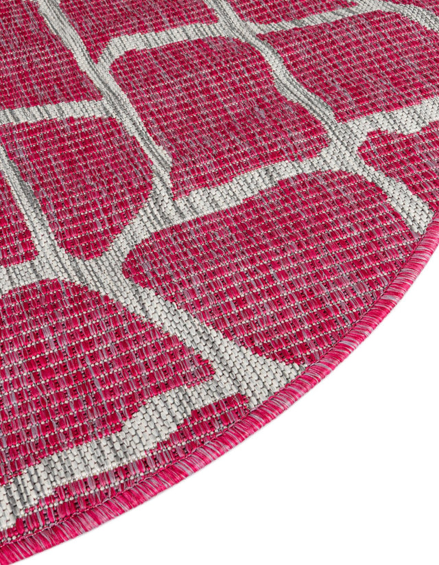Magenta 4' 1 x 4' 1 Outdoor Safari Round Area Rug Weather Resistant for Patio, Deck, Terrace, Balcony, Porch Animal Print Wildlife Nature Carpet for Sale at Rug Engine