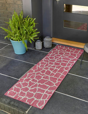 Magenta 2' x 8' Outdoor Safari Runner Area Rug Weather Resistant for Patio, Deck, Terrace, Balcony, Porch Animal Print Wildlife Nature Carpet for Sale at Rug Engine