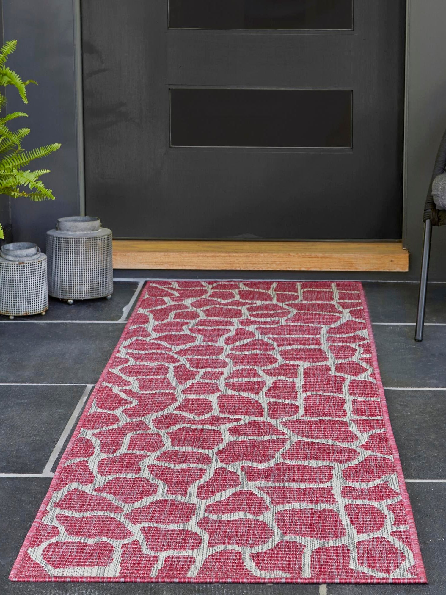 Magenta 2' x 8' Outdoor Safari Runner Area Rug Weather Resistant for Patio, Deck, Terrace, Balcony, Porch Animal Print Wildlife Nature Carpet for Sale at Rug Engine