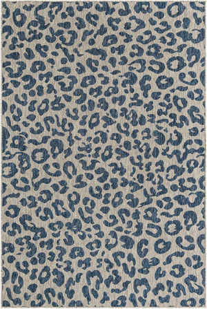 Blue 6' 1 x 9' Outdoor Safari Rectangle Area Rug Weather Resistant for Patio, Deck, Terrace, Balcony, Porch Animal Print Wildlife Nature Carpet for Sale at Rug Engine