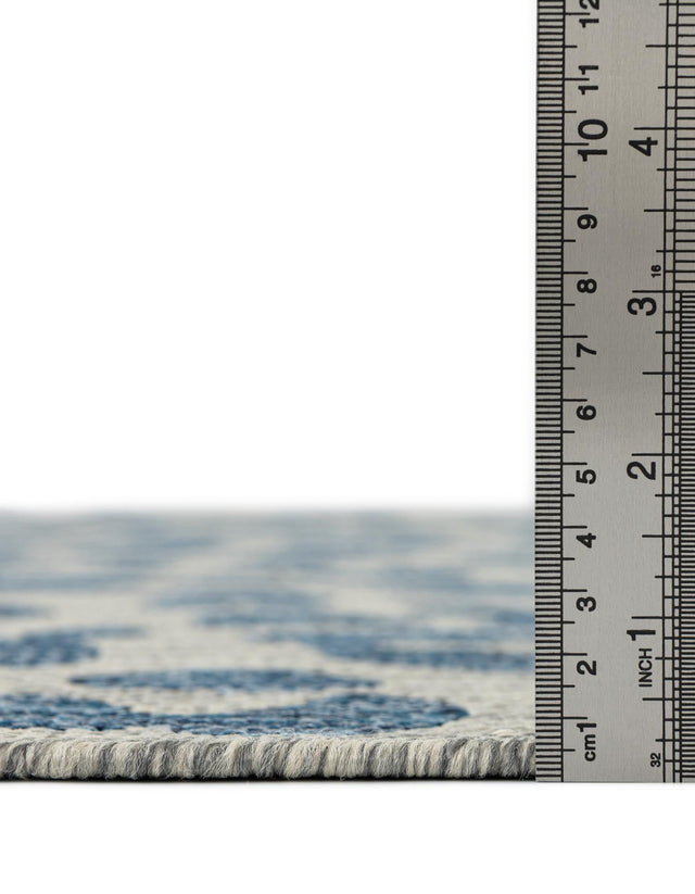 Blue 8' x 11' Outdoor Safari Rectangle Rug