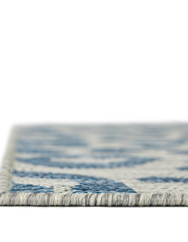 Blue 8' x 11' Outdoor Safari Rectangle Rug