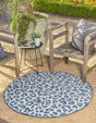 Blue 10' 8 x 10' 8 Outdoor Safari Round Area Rug Weather Resistant for Patio, Deck, Terrace, Balcony, Porch Animal Print Wildlife Nature Carpet for Sale at Rug Engine