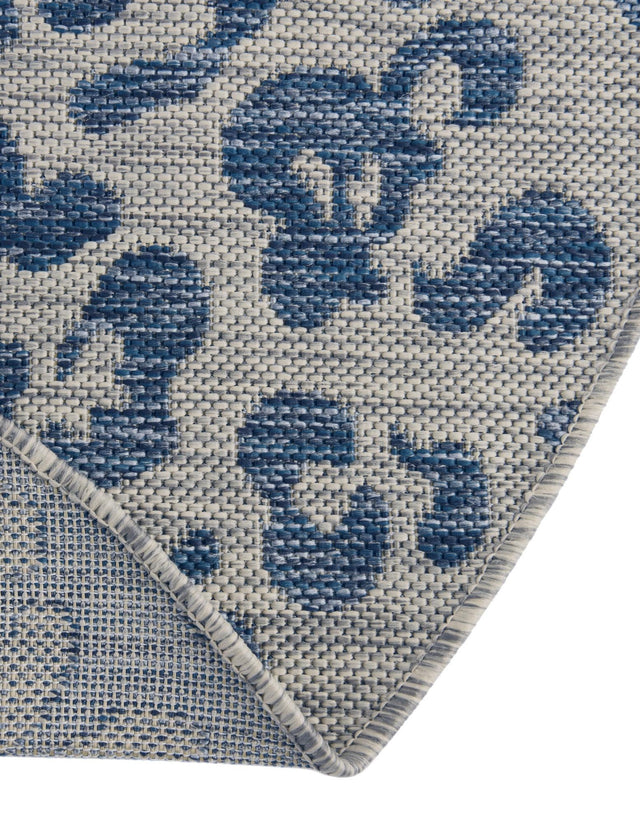 Blue 10' 8 x 10' 8 Outdoor Safari Round Area Rug Weather Resistant for Patio, Deck, Terrace, Balcony, Porch Animal Print Wildlife Nature Carpet for Sale at Rug Engine