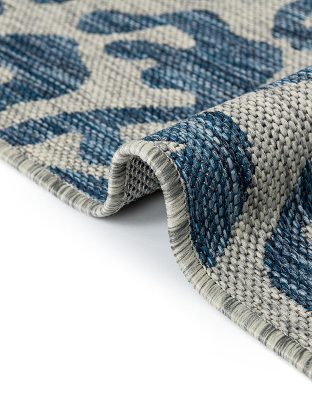 Blue 12' x 12' Outdoor Safari Round Area Rug Weather Resistant for Patio, Deck, Terrace, Balcony, Porch Animal Print Wildlife Nature Carpet for Sale at Rug Engine