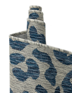 Blue 13' 1 x 13' 1 Outdoor Safari Round Area Rug Weather Resistant for Patio, Deck, Terrace, Balcony, Porch Animal Print Wildlife Nature Carpet for Sale at Rug Engine