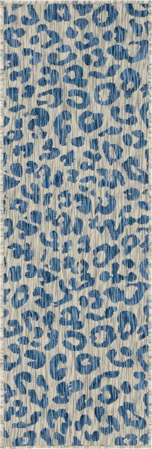 Blue 2' x 6' 1 Outdoor Safari Runner Area Rug Weather Resistant for Patio, Deck, Terrace, Balcony, Porch Animal Print Wildlife Nature Carpet for Sale at Rug Engine