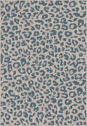 Teal 6' 1 x 9' Outdoor Safari Rectangle Rug
