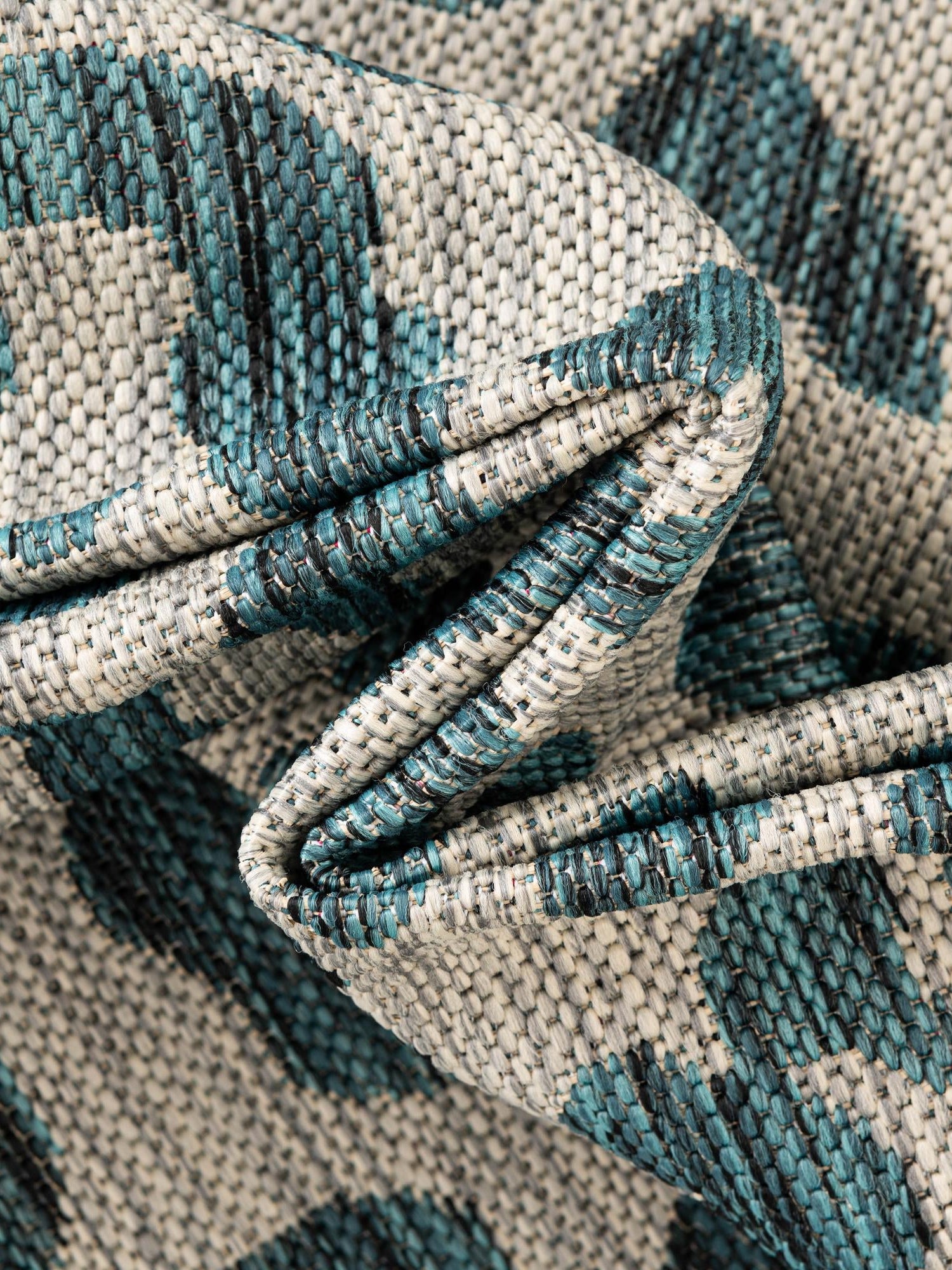 Teal 6' 1 x 9' Outdoor Safari Rectangle Area Rug Weather Resistant for Patio, Deck, Terrace, Balcony, Porch Animal Print Wildlife Nature Carpet for Sale at Rug Engine