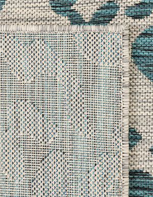 Teal 7' 10 x 11' Outdoor Safari Rectangle Area Rug Weather Resistant for Patio, Deck, Terrace, Balcony, Porch Animal Print Wildlife Nature Carpet for Sale at Rug Engine