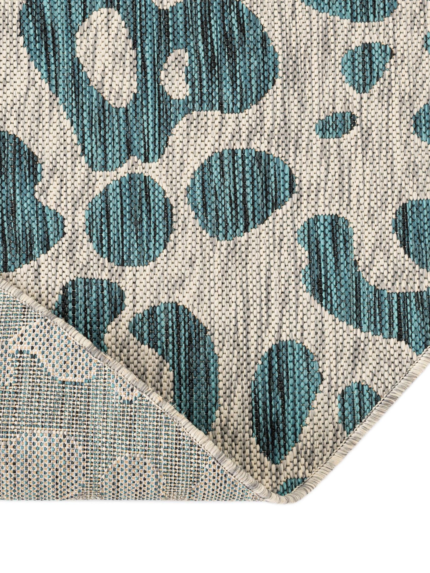 Teal 13' 1 x 13' 1 Outdoor Safari Round Area Rug Weather Resistant for Patio, Deck, Terrace, Balcony, Porch Animal Print Wildlife Nature Carpet for Sale at Rug Engine