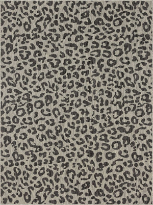 Light Gray 9' x 12' Outdoor Safari Rectangle Area Rug Weather Resistant for Patio, Deck, Terrace, Balcony, Porch