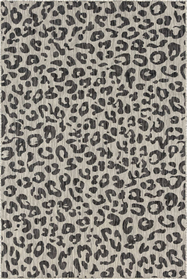 Light Gray 6' 1 x 9' Outdoor Safari Rectangle Area Rug Weather Resistant for Patio, Deck, Terrace, Balcony, Porch Animal Print Wildlife Nature Carpet for Sale at Rug Engine