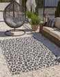 Light Gray 6' 1 x 9' Outdoor Safari Rectangle Area Rug Weather Resistant for Patio, Deck, Terrace, Balcony, Porch Animal Print Wildlife Nature Carpet for Sale at Rug Engine