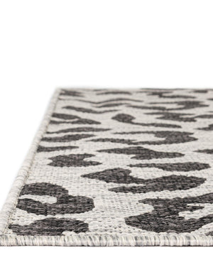 Light Gray 9' x 12' Outdoor Safari Rectangle Area Rug Weather Resistant for Patio, Deck, Terrace, Balcony, Porch