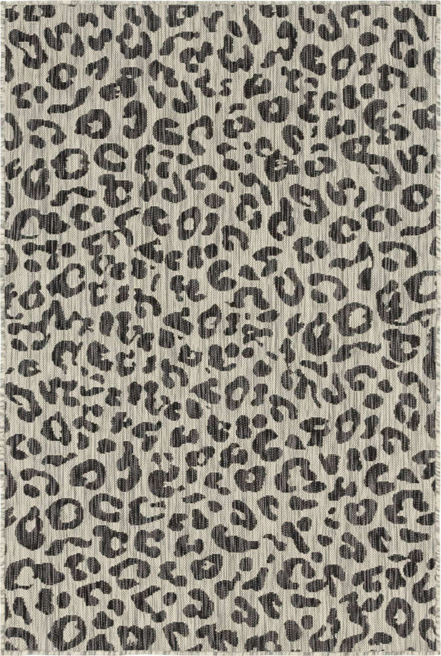 Light Gray 4' 1 x 6' 1 Outdoor Safari Rectangle Area Rug Weather Resistant for Patio, Deck, Terrace, Balcony, Porch Animal Print Wildlife Nature Carpet for Sale at Rug Engine