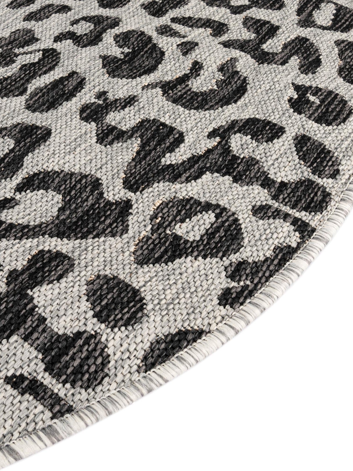 Light Gray 4' 1 x 4' 1 Outdoor Safari Round Area Rug Weather Resistant for Patio, Deck, Terrace, Balcony, Porch Animal Print Wildlife Nature Carpet for Sale at Rug Engine