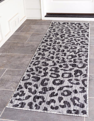 Light Gray 2' x 8' Outdoor Safari Runner Area Rug Weather Resistant for Patio, Deck, Terrace, Balcony, Porch Animal Print Wildlife Nature Carpet for Sale at Rug Engine
