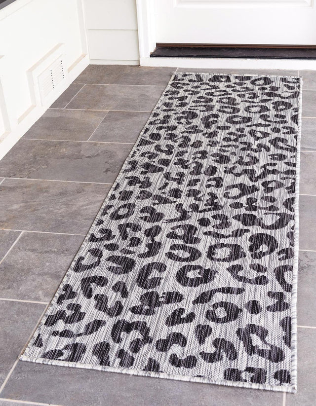 Light Gray 2' x 6' 1 Outdoor Safari Runner Area Rug Weather Resistant for Patio, Deck, Terrace, Balcony, Porch Animal Print Wildlife Nature Carpet for Sale at Rug Engine