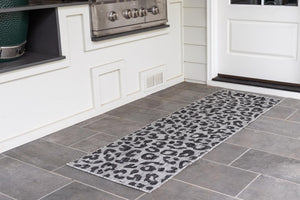 Light Gray 2' x 8' Outdoor Safari Runner Area Rug Weather Resistant for Patio, Deck, Terrace, Balcony, Porch Animal Print Wildlife Nature Carpet for Sale at Rug Engine