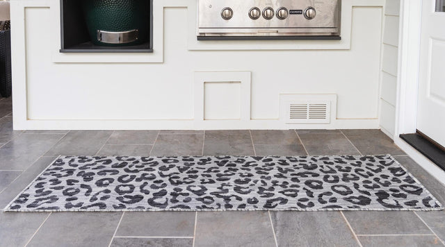 Light Gray 2' x 6' 1 Outdoor Safari Runner Area Rug Weather Resistant for Patio, Deck, Terrace, Balcony, Porch Animal Print Wildlife Nature Carpet for Sale at Rug Engine