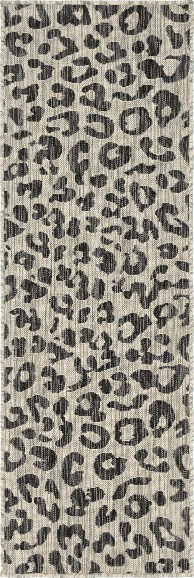 Light Gray 2' x 6' 1 Outdoor Safari Runner Area Rug Weather Resistant for Patio, Deck, Terrace, Balcony, Porch Animal Print Wildlife Nature Carpet for Sale at Rug Engine
