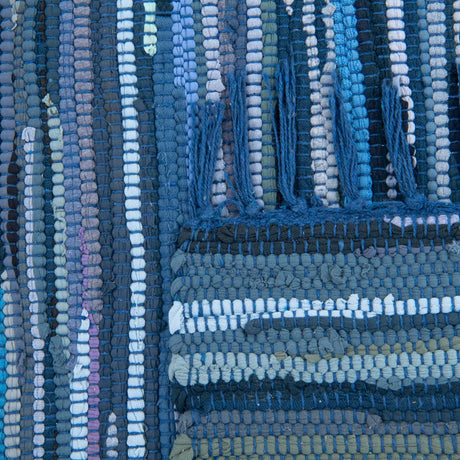 Navy Blue 2' 2 x 3' Chindi Cotton Rectangle Area Rug Interior Design Home Decor Carpet Mat for Sale at Rug Engine