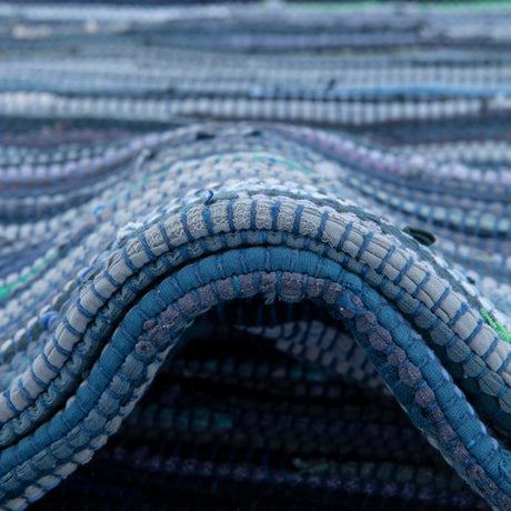 Navy Blue 2' 2 x 6' 7 Chindi Cotton Runner Area Rug Interior Design Home Decor Carpet Mat for Sale at Rug Engine