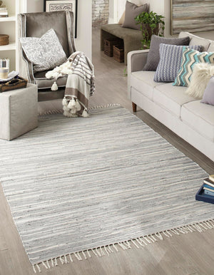 Gray 9' x 12' Chindi Cotton Rectangle Rug