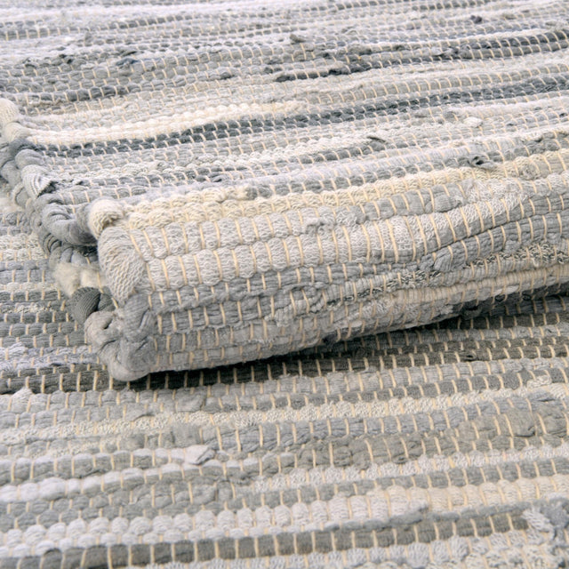 Gray 9' x 12' Chindi Cotton Rectangle Rug