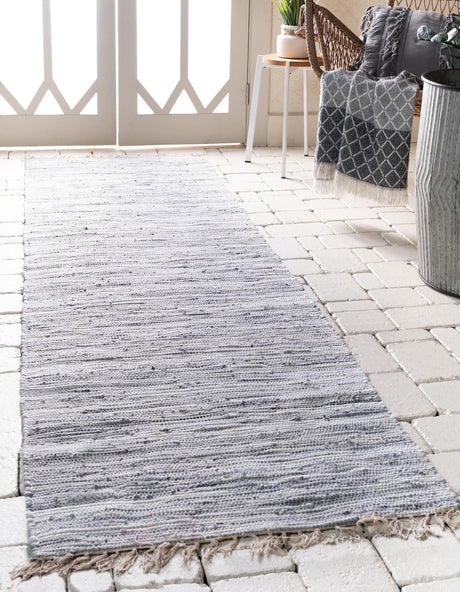 Gray 3' x 10' Chindi Cotton Runner Rug