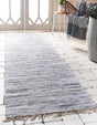 Gray 3' x 10' Chindi Cotton Runner Rug
