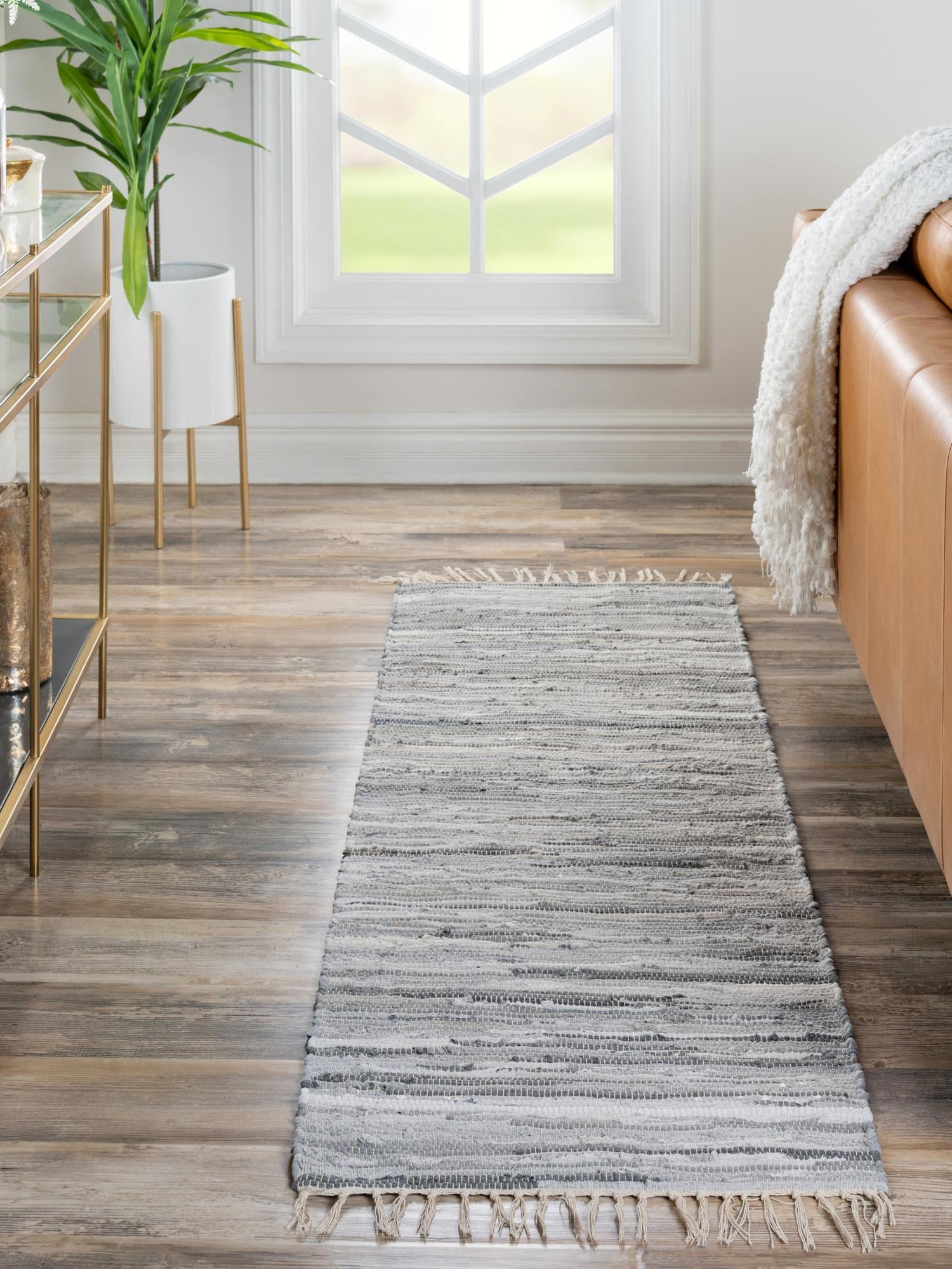 Gray 2' 7 x 9' 10 Chindi Cotton Runner Area Rug Interior Design Home Decor Carpet Mat for Sale at Rug Engine