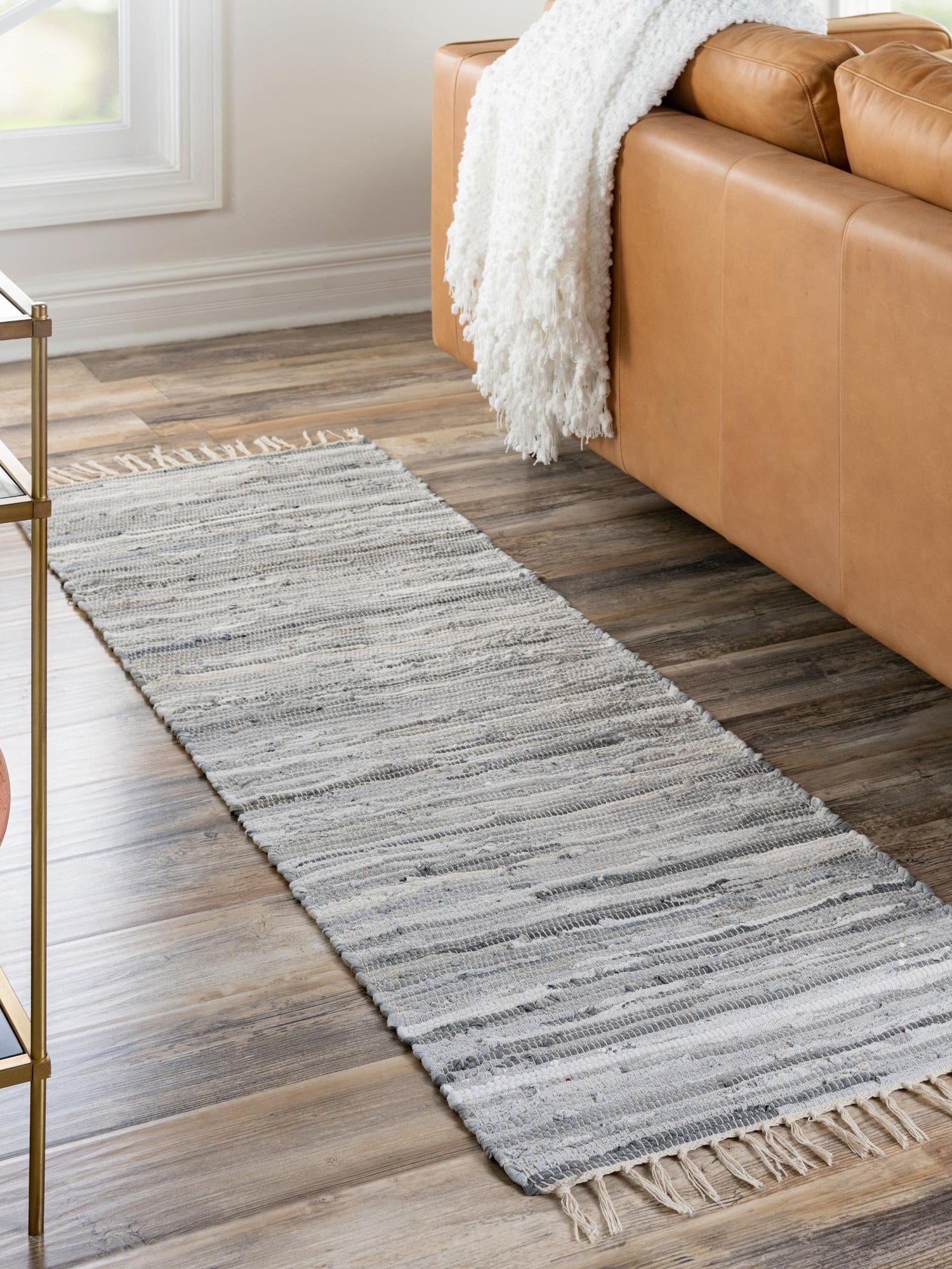 Gray 2' 7 x 9' 10 Chindi Cotton Runner Area Rug Interior Design Home Decor Carpet Mat for Sale at Rug Engine