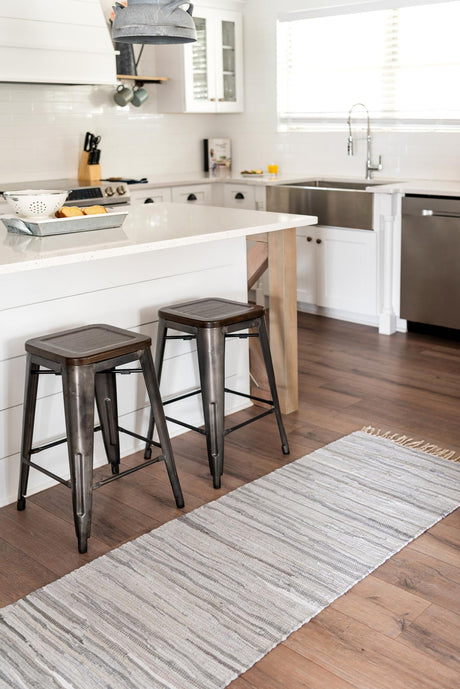 Gray 2' 7 x 9' 10 Chindi Cotton Runner Area Rug Interior Design Home Decor Carpet Mat for Sale at Rug Engine