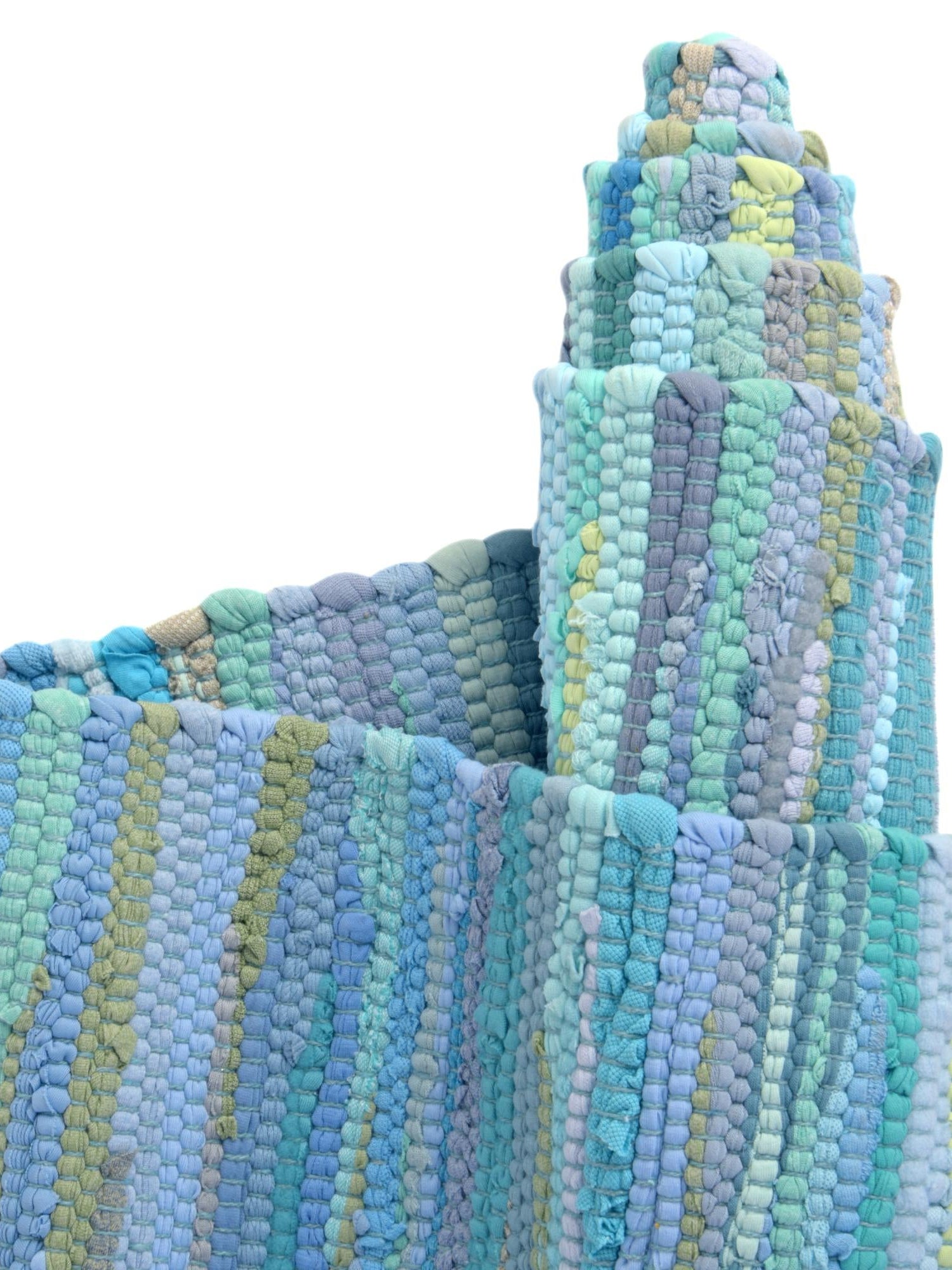 Light Blue 9' x 12' Chindi Cotton Rectangle Area Rug Interior Design Home Decor Carpet Mat for Sale at Rug Engine