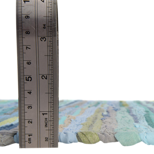 Light Blue 2' 2 x 7' Chindi Cotton Runner Rug