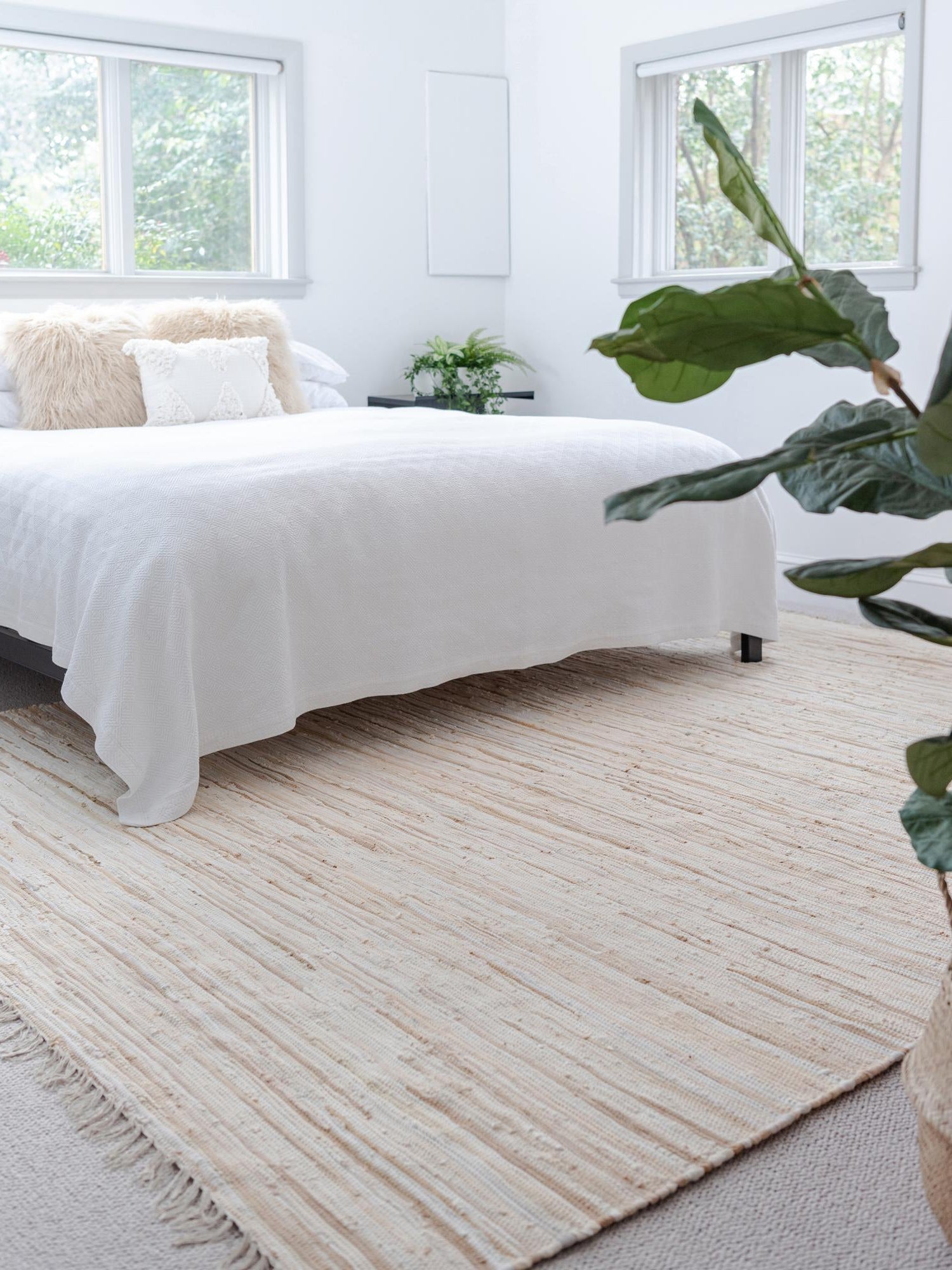 Beige 4' x 6' Chindi Cotton Rectangle Area Rug Discounted Clearance Final Sale Interior Design Home Decor Carpet Mat for Sale at Rug Engine