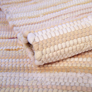 Beige 4' x 6' Chindi Cotton Rectangle Rug