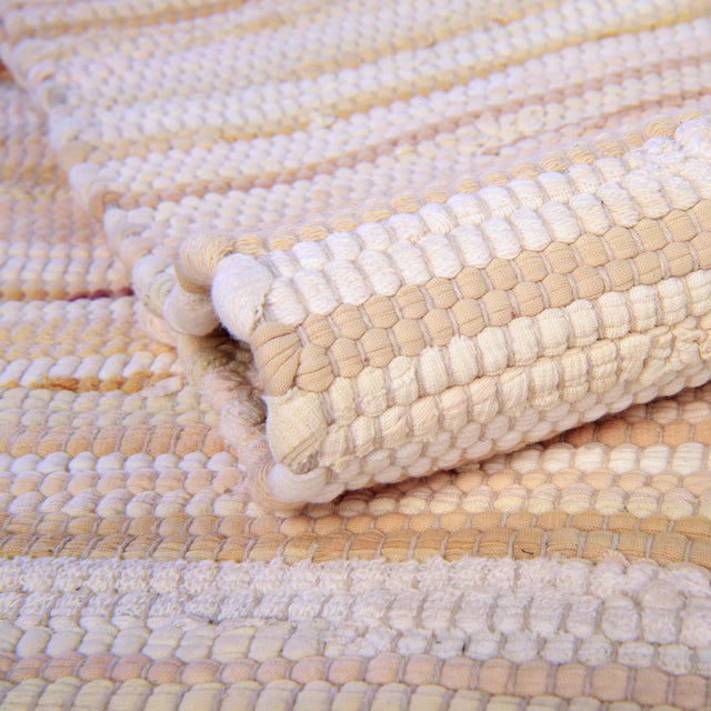 Beige 4' x 6' Chindi Cotton Rectangle Rug