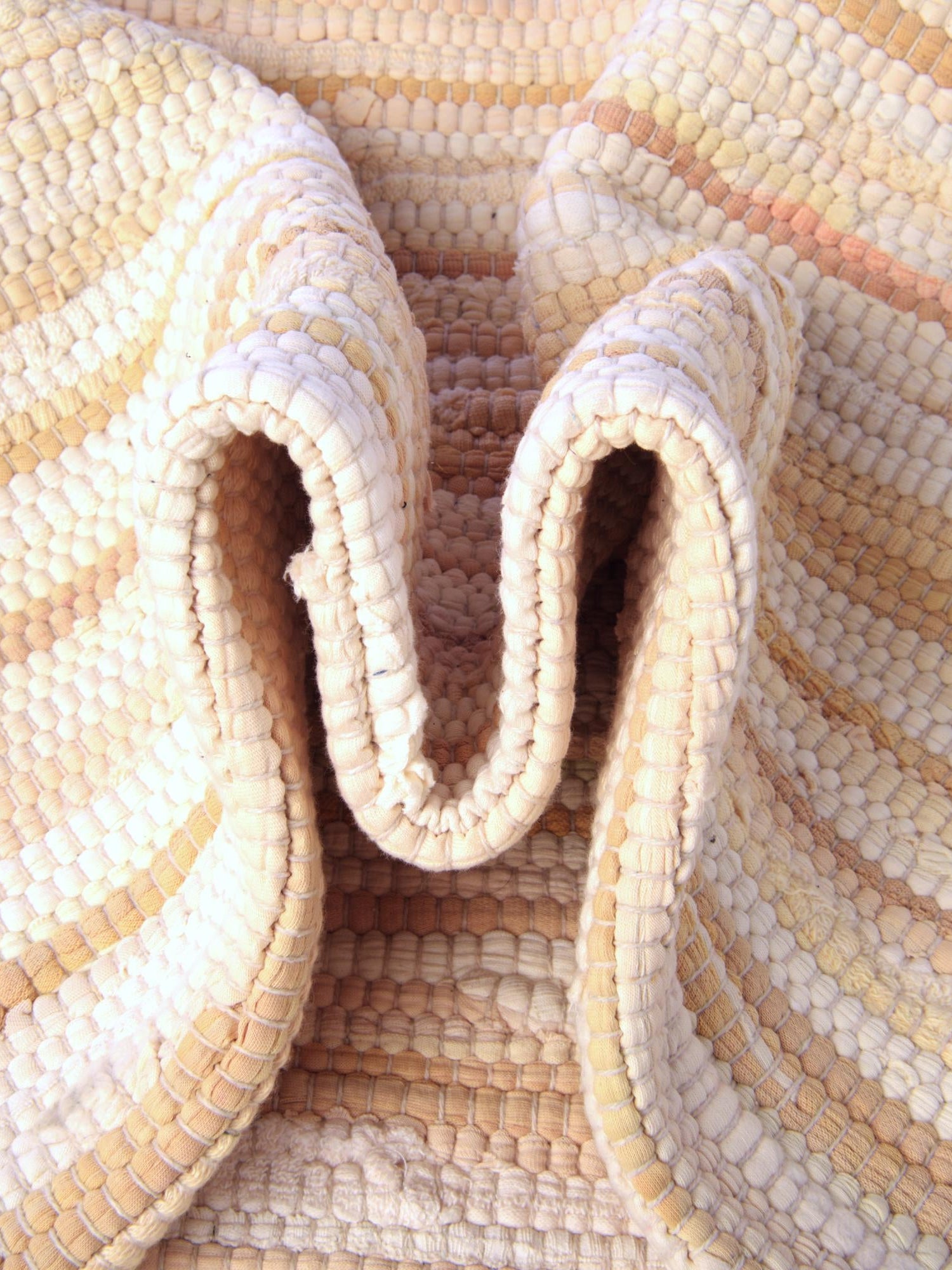 Beige 4' x 6' Chindi Cotton Rectangle Area Rug Discounted Clearance Final Sale Interior Design Home Decor Carpet Mat for Sale at Rug Engine