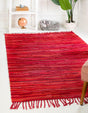 Red 9' x 12' Chindi Cotton Rectangle Rug