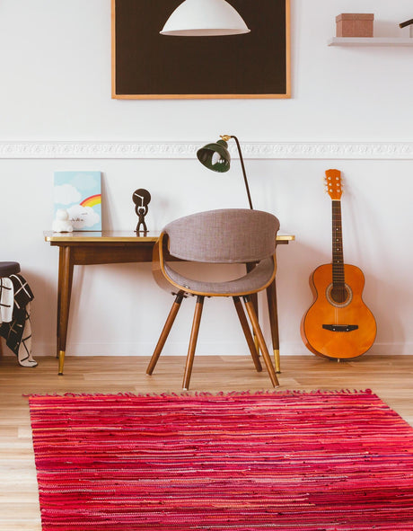 Red 2' 2 x 3' Chindi Cotton Rectangle Area Rug Interior Design Home Decor Carpet Mat for Sale at Rug Engine