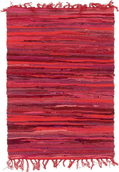 Red 2' 2 x 3' Chindi Cotton Rectangle Area Rug Interior Design Home Decor Carpet Mat for Sale at Rug Engine