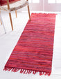 Red 3' x 10' Chindi Cotton Runner Rug